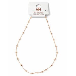 Giani Bernini 18” Rose Gold Over Sterling Silver Bead Station‎ Necklace NEW